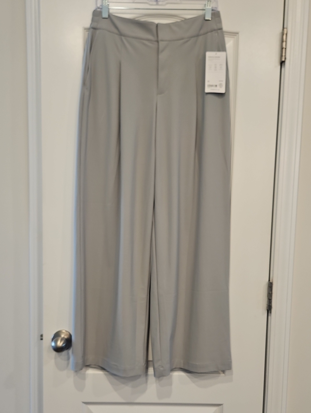 Athleta Wide-Leg Ponte Pants in Light Gray